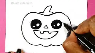 COMMENT DESSINER UNE CITROUILLE D'HALLOWEEN MIGNONNE KAWAII