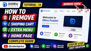 How to Remove - Shoping Cart | Extra Menu | Home Page | Dhru Fusion Tutorial - 13