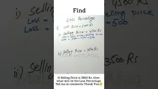 How can find Loss Percentage in one line || Percentage | NAT NTS | Entry test | Math With Afaq