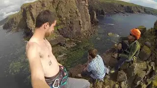 Am Buachaille climbing