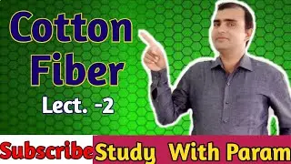 Cotton Fiber Lect- 2 || Natural Fiber  || Plant fiber || Study With Param  || Parmanand