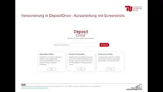 Versionierung in DepositOnce - Kurzanleitung mit Screenshots