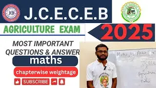 JCECE Agriculture Maths chapter wise weightage  #important chapters #jcece #icar