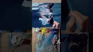 My oil painting time lapsed with my palette #art #shorts
