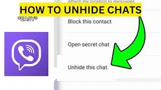 How To Unhide Chat on Viber(EASY)