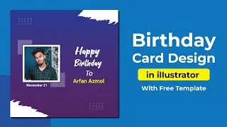 Birthday Card Design Illustrator | Poster Design | Free Template