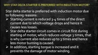 WHY STAR DELTA STARTER IS PREFERRED WITH INDUCTION MOTOR ?