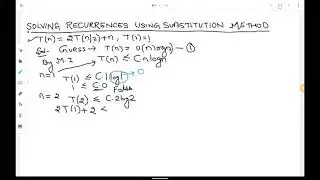 Substitution Method | Solving Recursion | DAA |