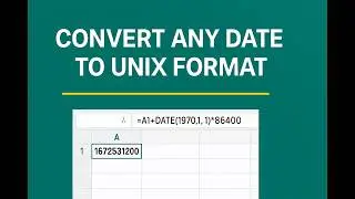 Convert Excel Time to Unix in Seconds