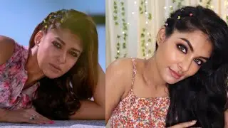 NAYANTARA inspired makeup look, Hairstyle & Nailart in malayalam|Eru Mugan,Halena Song inspired|Asvi