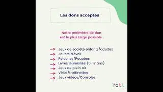 Collecte de jouets et jeux Yoti