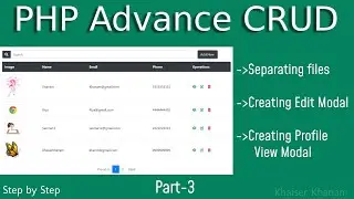 PHP advance CRUD || Creating Edit and Profile Modal || Part-3