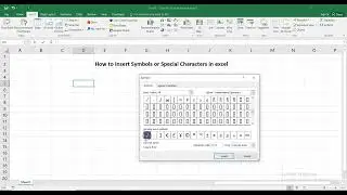 How to Insert Symbols or Special Characters in excel