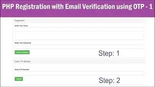 PHP Registration With Email Verification Using OTP Method. Part 1. with source code