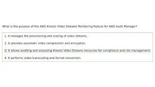 Amazon Kinesis Video Streams - Quiz
