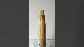 #DIY ВАзочка (бутылка+шампуры+джут+горячий клей+ловкость рук) -готово!#handmade_в_домашнемлабиринте