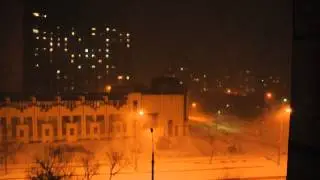 Киев 16-е Марта гром, молния, снежная буря!