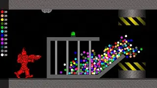 Escape from the Space Marine - Survival Marble Race in Algodoo