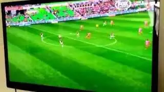 Orlando Engelaar Melbourne Heart vs Central Coast amazing goal from half way 2014