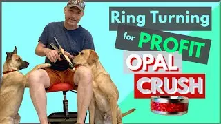 Titanium Ring and Fire Opal || Turning for Profit