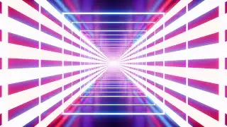 Glowing Striped Lamp Square Tunnel VJ Loop Digital Art