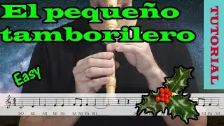 El pequeño tamborilero (Little drummer boy) - Tutorial flauta con partitura | Karaoke instrumental