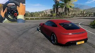 RACING Porsche Taycan in Forza Horizon 5 with Logitech G29 Wheel!