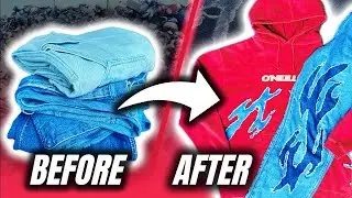 I made a CUSTOM OUTFIT with my OLD JEANS…