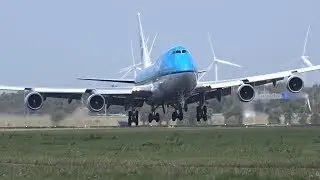 STORM! Huge Crosswind Landings With a GO Arround, B747, A330, B777, B767, A320, B737
