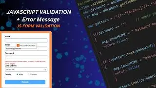 JAVASCRIPT (JS) Form VALIDATION + Error Message javascript 