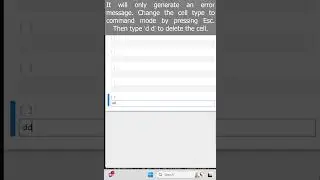 How to Solve Error name 'dd' is not defined for deleting cell in Jupyter Notebook in Windows 
