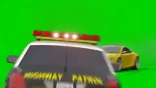 green effect car police car jump car green screen effect