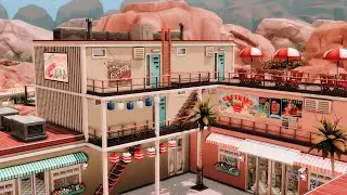 Desert Motel🏠 with Bar 🍹 Laundromat 🧺 Store 🎁 | The Sims 4 - Stop motion speed build (No CC)