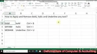 how to apply remove bold italic underline