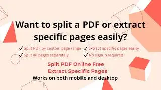 🔥How to Split PDF & Extract Pages | Extract Specific Page | Split by Range | Online Free | No Signup