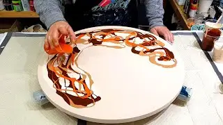 Pumpkin spice latte inspired blowout! Fall decor! ~ Acrylic Pour Painting