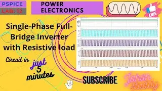 single phase full bridge inverter with R load circuit working and waveform in power electronics PSIM