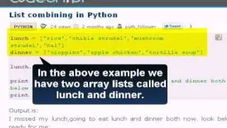 PYTHON Tutorial : List combining in Python