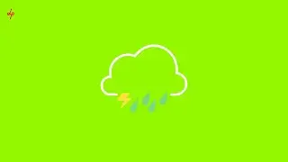 cloud, rain and thundering | green screen animation