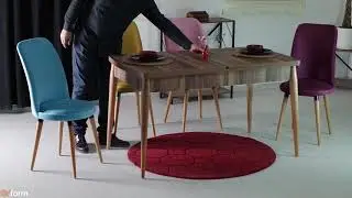 Evform Milla Açılır Masa Stork Sandalye Masa Takımı Taytüyü Kumaş