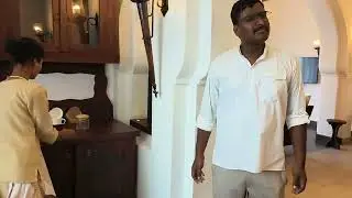 Immersing ourselves in the grandeur! 👑 room orientation fun at Evolve Back Hampi, Kamalapura Palace.