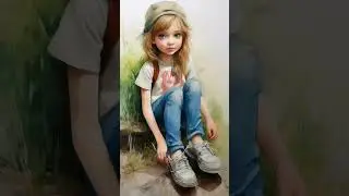 Девочка в джинсах башмаках в стиле Владислава Леоновича