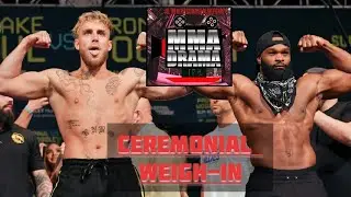🥋 Woodley VS Paul WEIGH IN-Jake runs to bump foreheads, Woodley interupts interview & almost Brawl!!