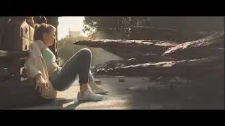 Blonde Woman Loses Shoe Escaping from Killer Plants (Movie Scene) [White Socks]