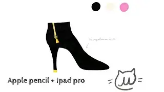 МК Как нарисовать туфли на высоком каблуке в Procreate | How to draw high-heeled shoes in Procreate