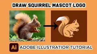 Squirrel mascot logo Adobe Illustrator Tutorial: Vector Mascot Logo Design | Learn with shahinur
