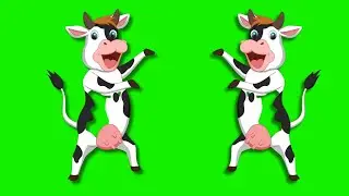 Green Screen Funny Dance Of A Whimsical Milky Cow