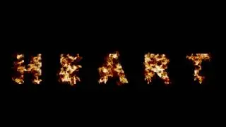 Heart fire text animation burn