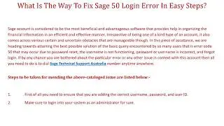 What Is The Way To Fix Sage 50 Login Error In Easy Steps