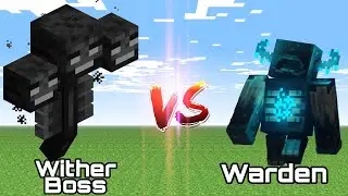 Warden vs Wither Boss in bedrock edition / pocket edition | Minecraft 1.19 mob battle
